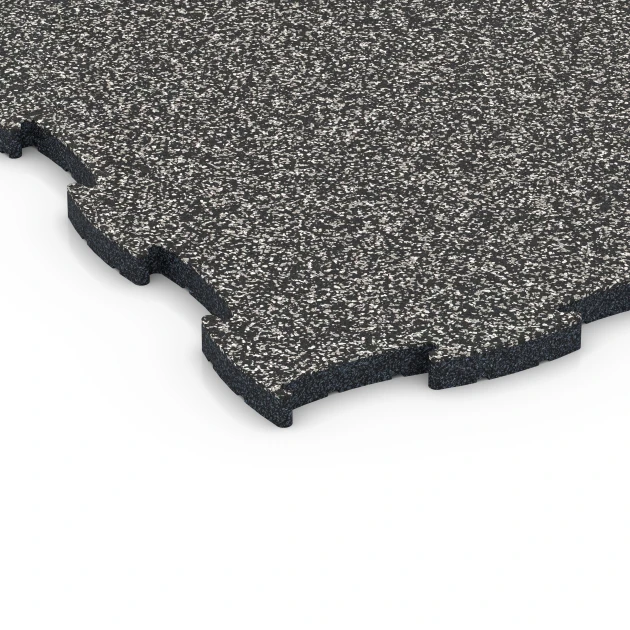 Detailaufnahme der Randausprägung von WARCO-Produkt 6850, Fitness Active pavimento, Format 97,1 x 97,1 x 2,8 cm, Farbe Granito grigio scuro.