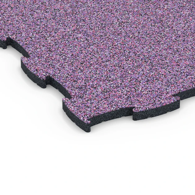 Detailaufnahme der Randausprägung von WARCO-Produkt 6855, Fitness Active Floor System, Format 97,1 x 97,1 x 2,8 cm, Farbe Lavendel.