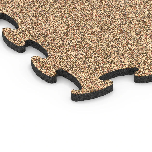 Detailaufnahme der Randausprägung von WARCO-Produkt 6889, Fitness Max Floor System, Format 97,1 x 97,1 x 2,8 cm, Farbe Terracotta.