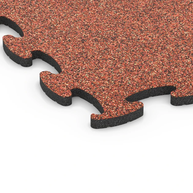 Detailaufnahme der Randausprägung von WARCO-Produkt 6890, Fitness Max Floor System, Format 98 x 98 x 2,8 cm, Farbe Etna.