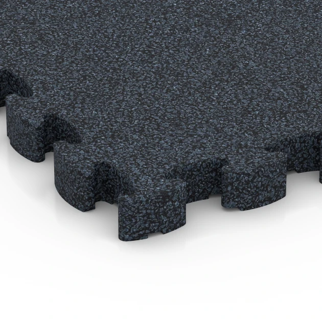 Detailaufnahme der Randausprägung von WARCO-Produkt 6959, Fitness Premium pavimento sportivo, Format 28,9 x 28,9 x 2,8 cm, Farbe Antracite.