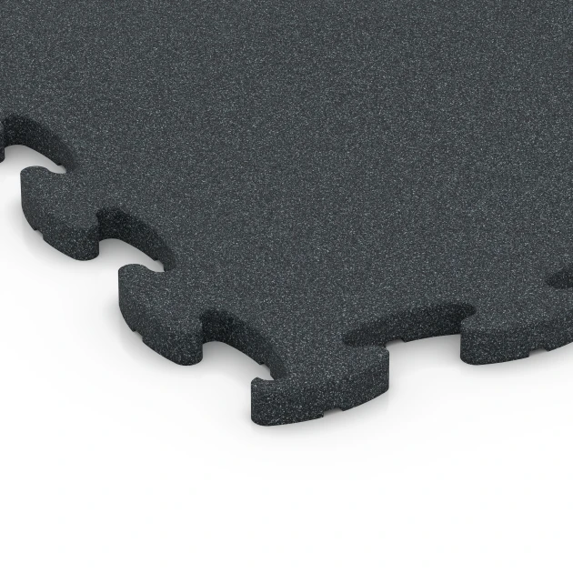 Detailaufnahme der Randausprägung von WARCO-Produkt 6966, Fitness Premium pavimento tecnico, Format 45,9 x 45,9 x 1,8, Farbe Antracite.