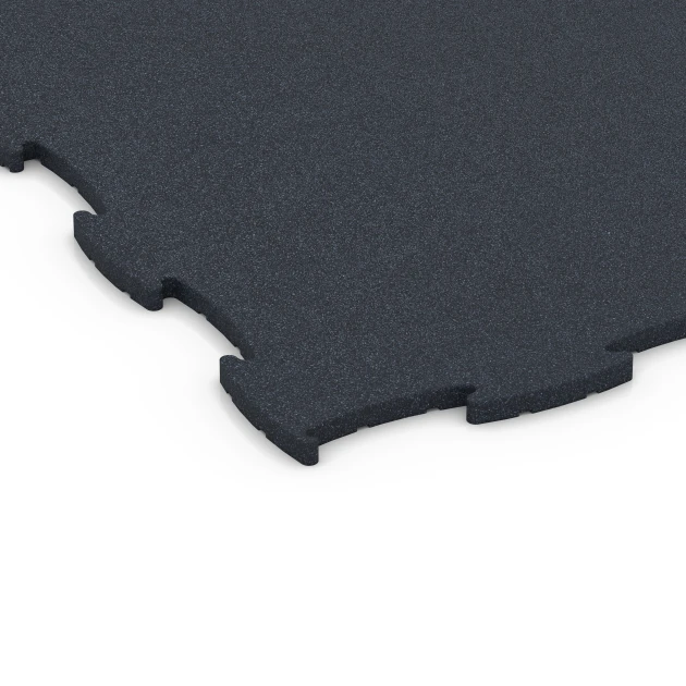 Detailaufnahme der Randausprägung von WARCO-Produkt 6968, Fitness Premium pavimento tecnico, Format 99 x 99 x 1,8 cm, Farbe Antracite.