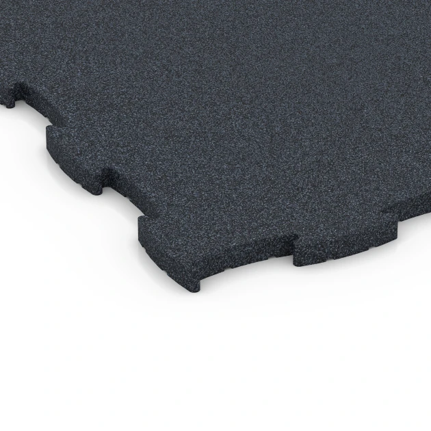 Detailaufnahme der Randausprägung von WARCO-Produkt 6963, Fitness Premium pavimento sportivo, Format 99 x 99 x 2,8 cm, Farbe Antracite.