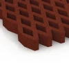 Detailaufnahme der Randausprägung von WARCO-Produkt 7013, Griglia antitrauma prato, Format 100 × 100 × 8 cm, Farbe Rosso mattone.