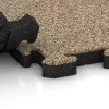 Großaufnahme vom Verbindungssystem von WARCO-Boden 2884 - Lastra per marciapiede im Farbdesign Travertino. Abmessungen 500 x 500 x 40 mm.