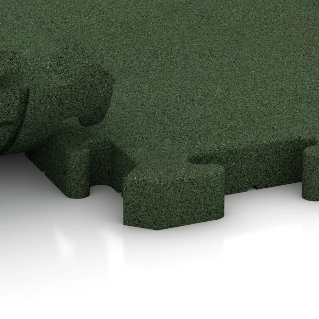 Großaufnahme vom Verbindungssystem von WARCO-Boden 4072 - Pavimentazione per cani im Farbdesign Verde erba. Abmessungen 100 x 100 x 4 cm | 1,00 m².