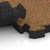 Großaufnahme vom Verbindungssystem von WARCO-Boden 3060 - Lastra per marciapiede im Farbdesign Terracotta. Abmessungen 500 x 500 x 50 mm.