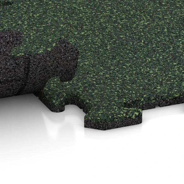 Großaufnahme vom Verbindungssystem von WARCO-Boden 0050 - Pavimento per esterno im Farbdesign Prato inglese. Abmessungen 50 x 50 x 1,8 cm | 0,25 m².