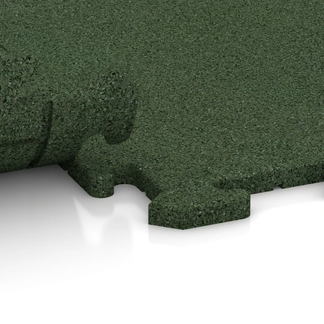 Großaufnahme vom Verbindungssystem von WARCO-Boden 3955 - Hunde-Bodenplatte im Farbdesign Grasgrün. Abmessungen 100 x 100 x 1,8 cm | 1,00 m².