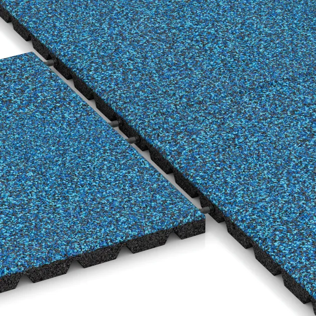 Großaufnahme vom Verbindungssystem von WARCO-Boden 5486 - Piastrella da terrazza 3 cm im Farbdesign Atlantico. Abmessungen 500 x 500 x 30 mm.