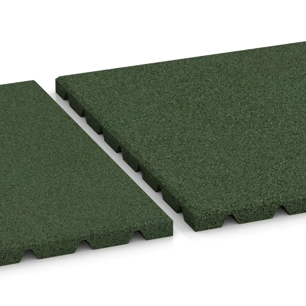 Großaufnahme vom Verbindungssystem von WARCO-Boden 0534 - Piastrella da terrazzo im Farbdesign Verde erba. Abmessungen 500 x 500 x 25 mm.