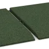 Großaufnahme vom Verbindungssystem von WARCO-Boden 0465 - Lastra d’angolo (due lati smussati) im Farbdesign Verde erba. Abmessungen 500 x 500 x 30 mm.