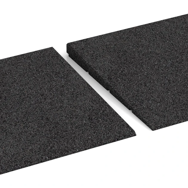 Großaufnahme vom Verbindungssystem von WARCO-Boden 2308 - Rampa di soglia 75 cm im Farbdesign Antracite. Abmessungen 75 x 30 cm | 8 < 25 mm.