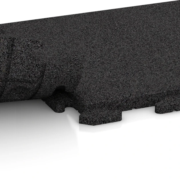 Großaufnahme vom Verbindungssystem von WARCO-Boden 1253 - Gehwegplatte Classic im Farbdesign Anthrazit. Abmessungen 500 x 500 x 30 mm.