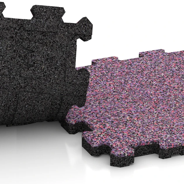 Großaufnahme vom Verbindungssystem von WARCO-Boden 5430 - Piastrella per scale im Farbdesign Lavanda. Abmessungen 30,6 x 30,6 x 2 cm | 0,094 m².