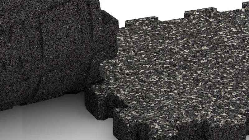 Ausgeschnittene Puzzleverbindung ohne Fase