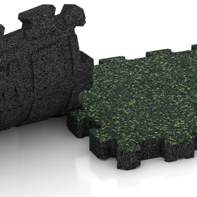 Großaufnahme vom Verbindungssystem von WARCO-Boden 5228 - Pavimento bordo piscina senza fughe im Farbdesign Prato inglese. Abmessungen 30,6 x 30,6 x 3 cm | 0,094 m².