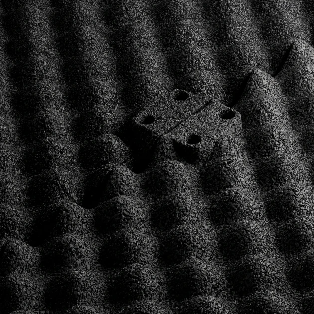 Großaufnahme vom Verbindungssystem von WARCO-Boden 3782 - Fitness Performance Impact Trainingsboden im Farbdesign Anthrazit. Abmessungen 100 × 100 × 3 cm.