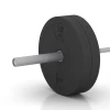 Großaufnahme vom Verbindungssystem von WARCO-Boden 6085 - Bumper Plate – Hantelscheibe im Farbdesign Anthrazit. Abmessungen 10 kg | ø 45,4 x 5,85 cm.