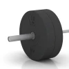 Großaufnahme vom Verbindungssystem von WARCO-Boden 6089 - Bumper Plate Slim im Farbdesign Anthrazit. Abmessungen 20 kg | ø 45,4 x 8,61 cm.
