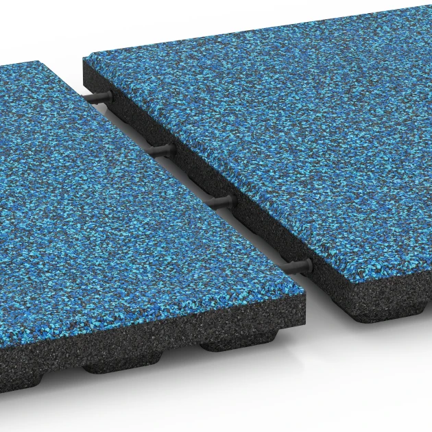 Großaufnahme vom Verbindungssystem von WARCO-Boden 6370 - Piastrella da terrazza Classic im Farbdesign Atlantico. Abmessungen 50 x 50 x 4 cm.