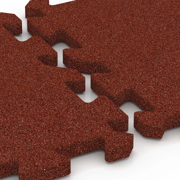Großaufnahme vom Verbindungssystem von WARCO-Boden 6611 - Pavimento per canili im Farbdesign Rosso mattone. Abmessungen 50 x 50 x 3 cm | 0,25 m².