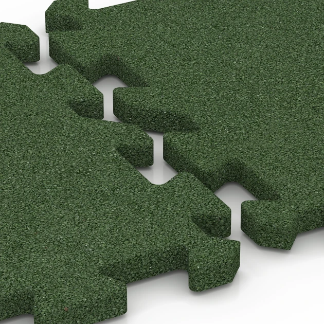 Großaufnahme vom Verbindungssystem von WARCO-Boden 6615 - Pavimento per canili im Farbdesign Verde erba. Abmessungen 50 x 50 x 3 cm | 0,25 m².