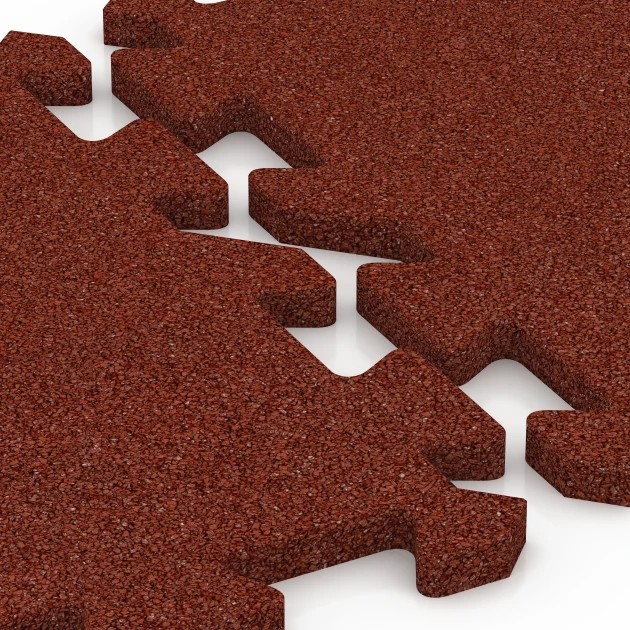 Großaufnahme vom Verbindungssystem von WARCO-Boden 6410 - Piastrella per balcone im Farbdesign Rosso mattone. Abmessungen 50 x 50 x 2 cm | 0,25 m².