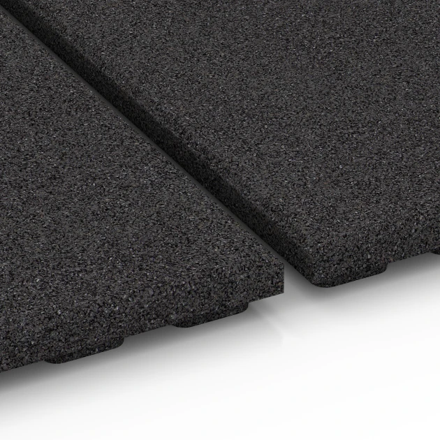 Großaufnahme vom Verbindungssystem von WARCO-Boden 6383 - Stallmatte Komfort im Farbdesign Antracite. Abmessungen 100 x 100 x 4 cm.