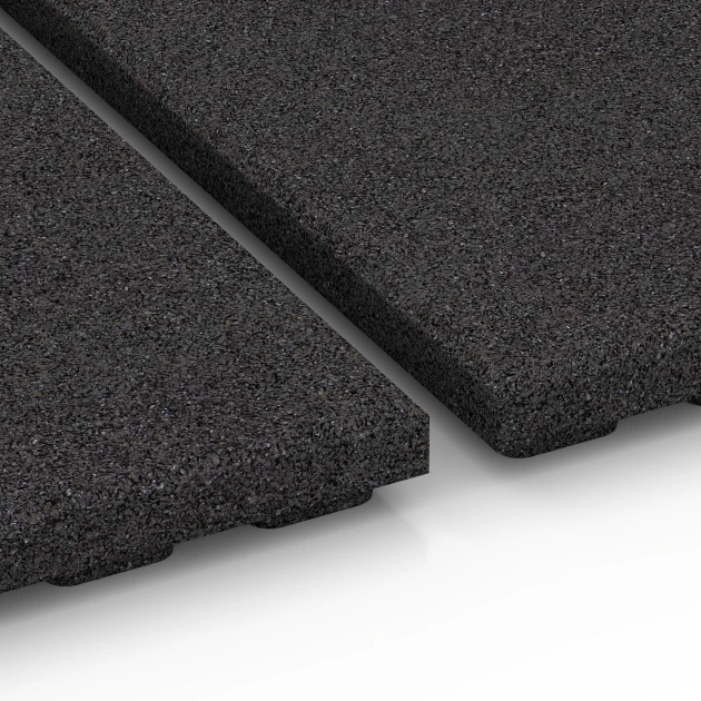 Großaufnahme vom Verbindungssystem von WARCO-Boden 6387 - Stallmatte Luxus im Farbdesign Anthrazit. Abmessungen 100 x 100 x 4,5 cm | 1,00 m².