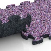 Großaufnahme vom Verbindungssystem von WARCO-Boden 6819 - Piastrella balcone in gomma im Farbdesign Lavanda. Abmessungen 28,9 x 28,9 x 1,8 cm.