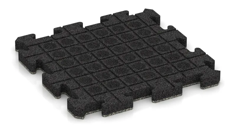 Quadratisch angeordnete Drainagekanäle und Kuppeln