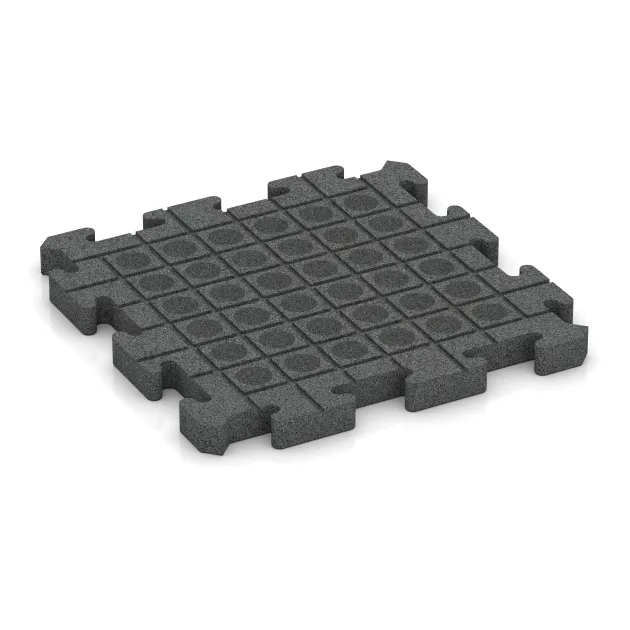 Aufsicht auf die Unterseite, also die Bodenseite von WARCO-Formteil 4194 - Ballspielplatte HD im Format 500 x 500 x 40 mm.