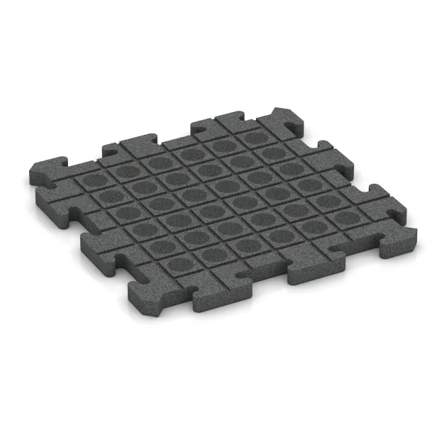 Aufsicht auf die Unterseite, also die Bodenseite von WARCO-Formteil 4176 - Ballspielplatte HD im Format 500 x 500 x 30 mm.