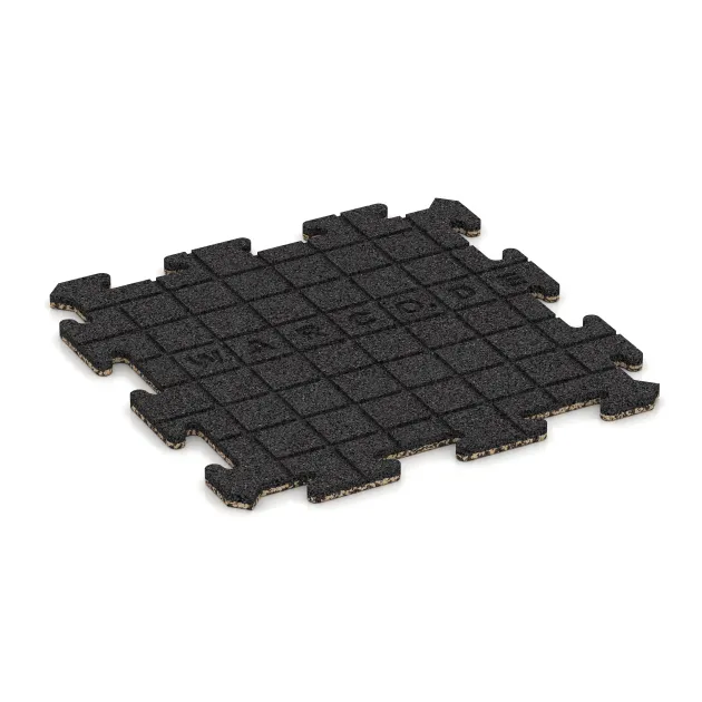 Aufsicht auf die Unterseite, also die Bodenseite von WARCO-Formteil 0062 - Spielmatte im Format 500 x 500 x 18 mm.