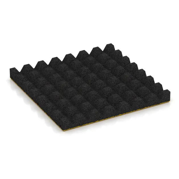 Aufsicht auf die Unterseite, also die Bodenseite von WARCO-Formteil 0686 - Piastra antitrauma im Format 500 x 500 x 50 mm.