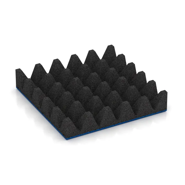 Aufsicht auf die Unterseite, also die Bodenseite von WARCO-Formteil 0733 - Piastra antitrauma im Format 500 x 500 x 100 mm.