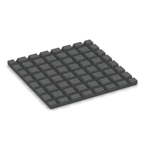 Aufsicht auf die Unterseite, also die Bodenseite von WARCO-Formteil 0535 - Piastrella da terrazzo im Format 500 x 500 x 25 mm.