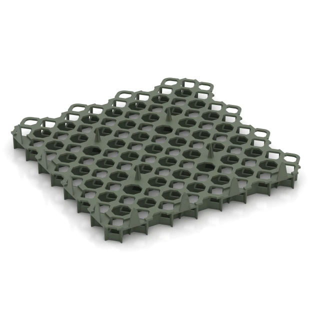 Aufsicht auf die Unterseite, also die Bodenseite von WARCO-Formteil 3634 - Kunststoff-Wabengitter im Format 47,6 × 47,6 × 4 cm | 0,226 m².