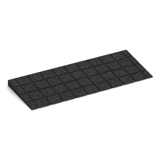 Aufsicht auf die Unterseite, also die Bodenseite von WARCO-Formteil 2428 - Übergangsrampe 75 cm im Format 75 x 30 cm | 8 < 40 mm.