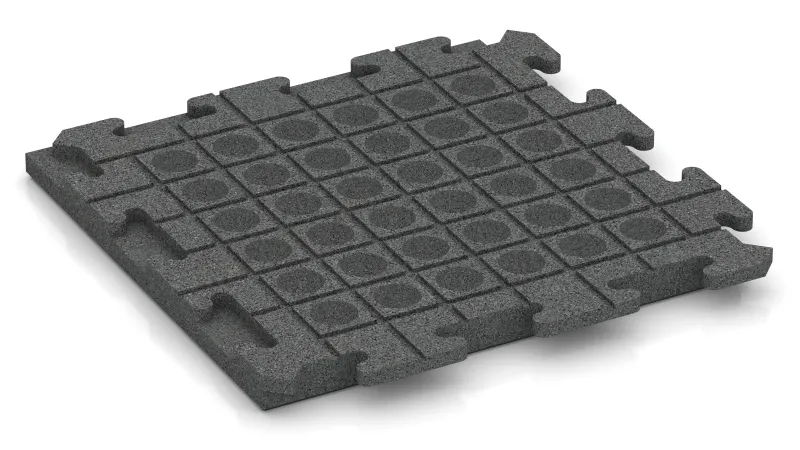 Quadratisch angeordnete Drainagekanäle und Kuppeln