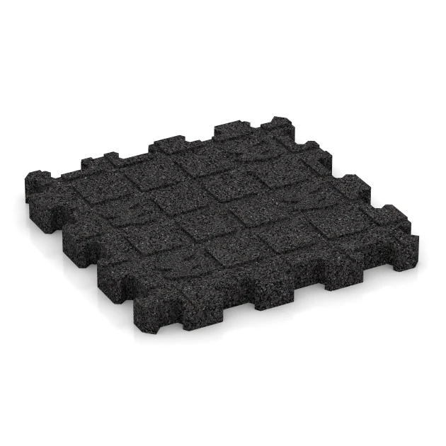 Aufsicht auf die Unterseite, also die Bodenseite von WARCO-Formteil 4282 - Sportboden – fugenlos im Format 30,6 x 30,6 x 3 cm | 0,094 m².