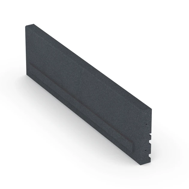 Aufsicht auf die Unterseite, also die Bodenseite von WARCO-Formteil 6213 - Cordolo in gomma im Format 100 × 5 × 25 cm.