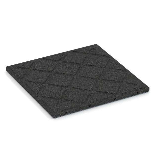 Aufsicht auf die Unterseite, also die Bodenseite von WARCO-Formteil 6181 - Terrassenplatte Classic im Format 50 x 50 x 3 cm.