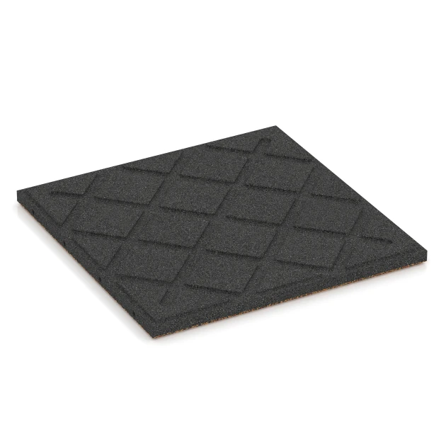 Aufsicht auf die Unterseite, also die Bodenseite von WARCO-Formteil 6416 - Piastrella antitrauma – 90 cm im Format 50 x 50 x 3 cm | 0,25 m².