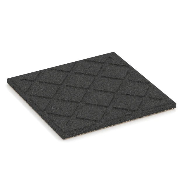 Aufsicht auf die Unterseite, also die Bodenseite von WARCO-Formteil 6419 - Piastrella antitrauma – 90 cm im Format 50 x 50 x 3 cm | 0,25 m².