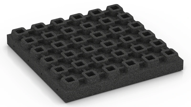 Struktur aus o-förmigen Drainagefüßen