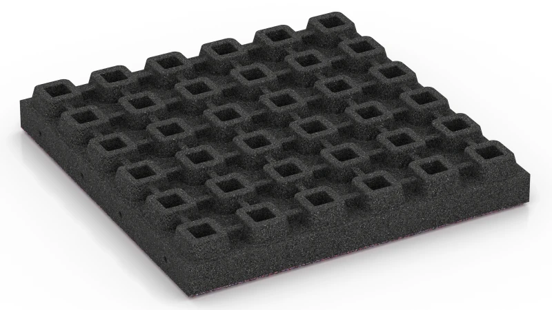 Struktur aus o-förmigen Drainagefüßen