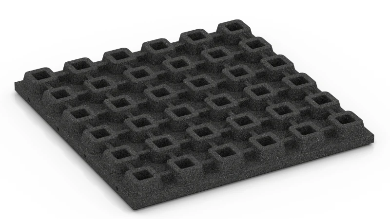 Struktur aus o-förmigen Drainagefüßen